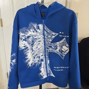 Blue designer zip up.